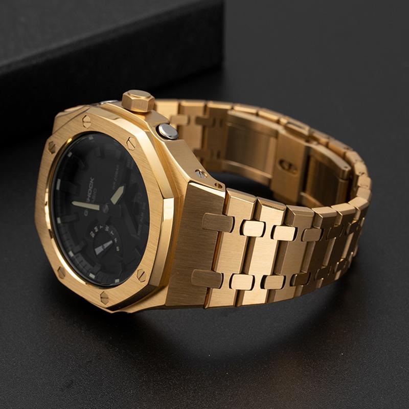 Для Casio G-Shock GA-2100 GA-2110 Farmhouse Oak Модифицированная Нержавеющая Сталь Стиль AP 3-е Поколение 4 Представителя с Кейсом