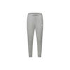 Solid Color Logo Mid-Waist Cuffed Knit Sports Pants Men Bottoms Gray GR8492
