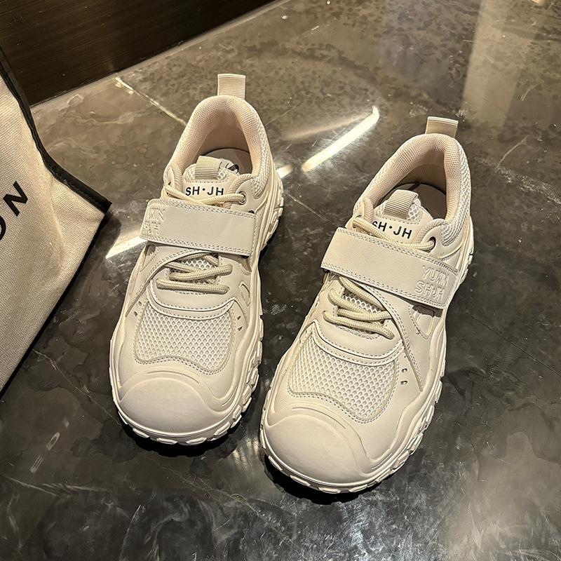 Большие уродливые симпатичные туфли с сетчатым лицом для женщин 2024 года, новые толстые подошвы для отдыха, спортивные туфли для одного человека, модные туфли для папы