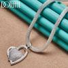 925 Sterling Silver Snake Chain Heart Necklace Fashion Wedding Jewelry
