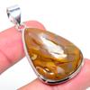 Natural Tube Agate Gemstone Handmade 925 Sterling Silver Pendant 2.05" F0h84