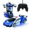 1/18 Scale Transforming RC Car, Robot Toy, Police Car, Stunt Car, Multifunctional, Transforms Into a Robot, LED, 360-Degree Rotation, Remote Control,