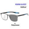 Меняющие цвет мультифокальные очки для чтения, фотохромные очки для близорукости и пресбиопии, спортивные антисиние очки TR90