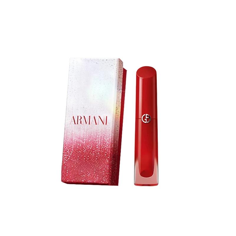 Armani Красная Туба Водный Вельветовый Блеск для Губ Рождественский Ограниченный Подарочный Набор 2025 Матовый Натуральный Цвет Подарок на День Рождения для Девушки #400 Абсолютно Красный 4 мл