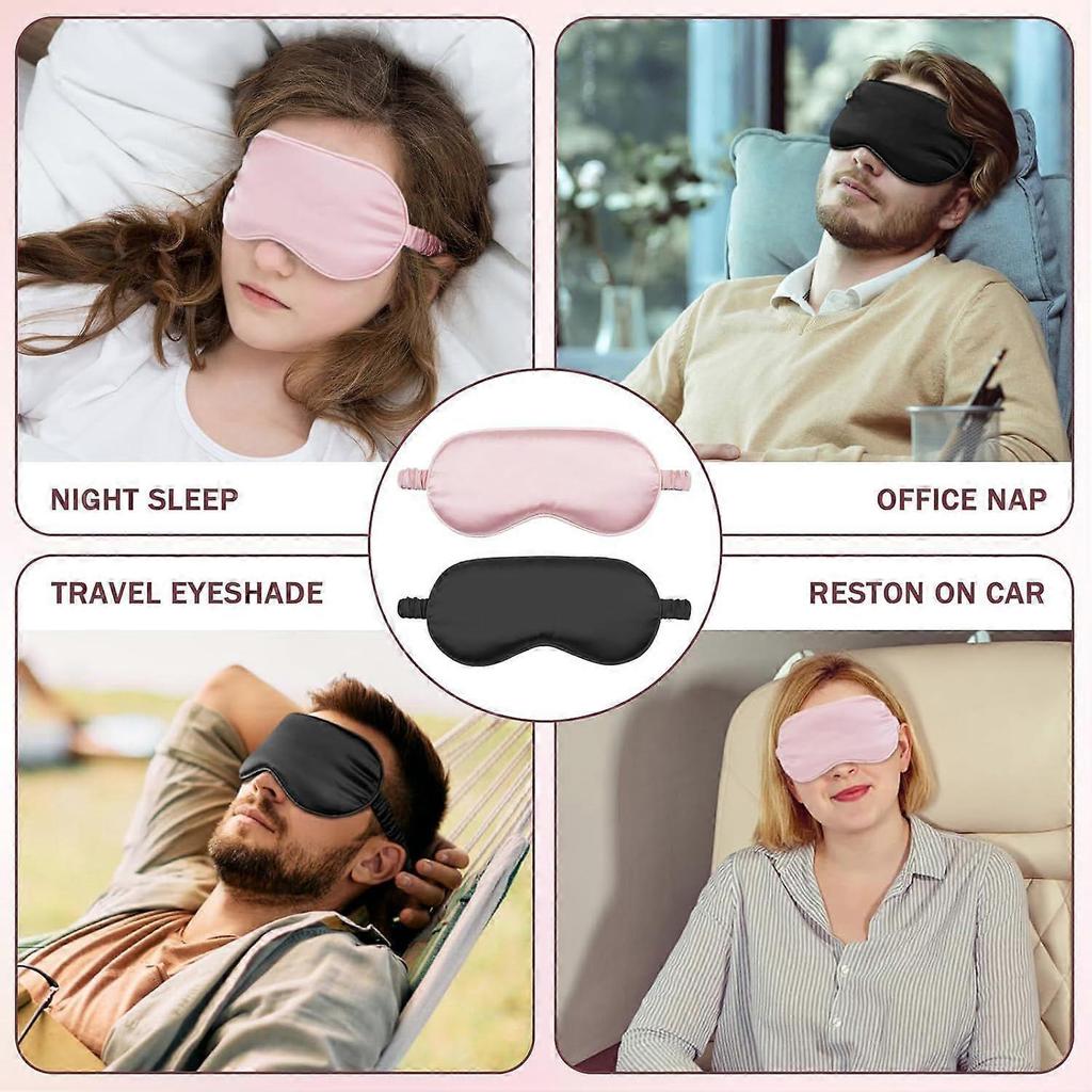 Sleeping Eye Mask 2 Pack, Soft Blackout Eye Mask for Men and Women, Sleeping Blackout Eye Mask for Supine and Side Sleepers, Nighttime Sleeping
