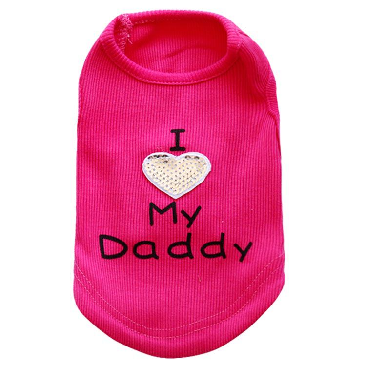 Pet Dog Clothes - Daddy & Mommy Ribbed Vests, 4 Styles for Spring, Summer, Autumn