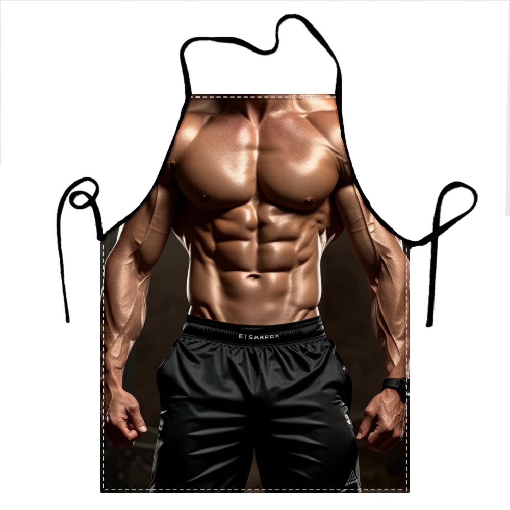 Muscle Body Apron For Men Fitness Gym Workout Apron With Adjustable Straps And Realistic Torso Design