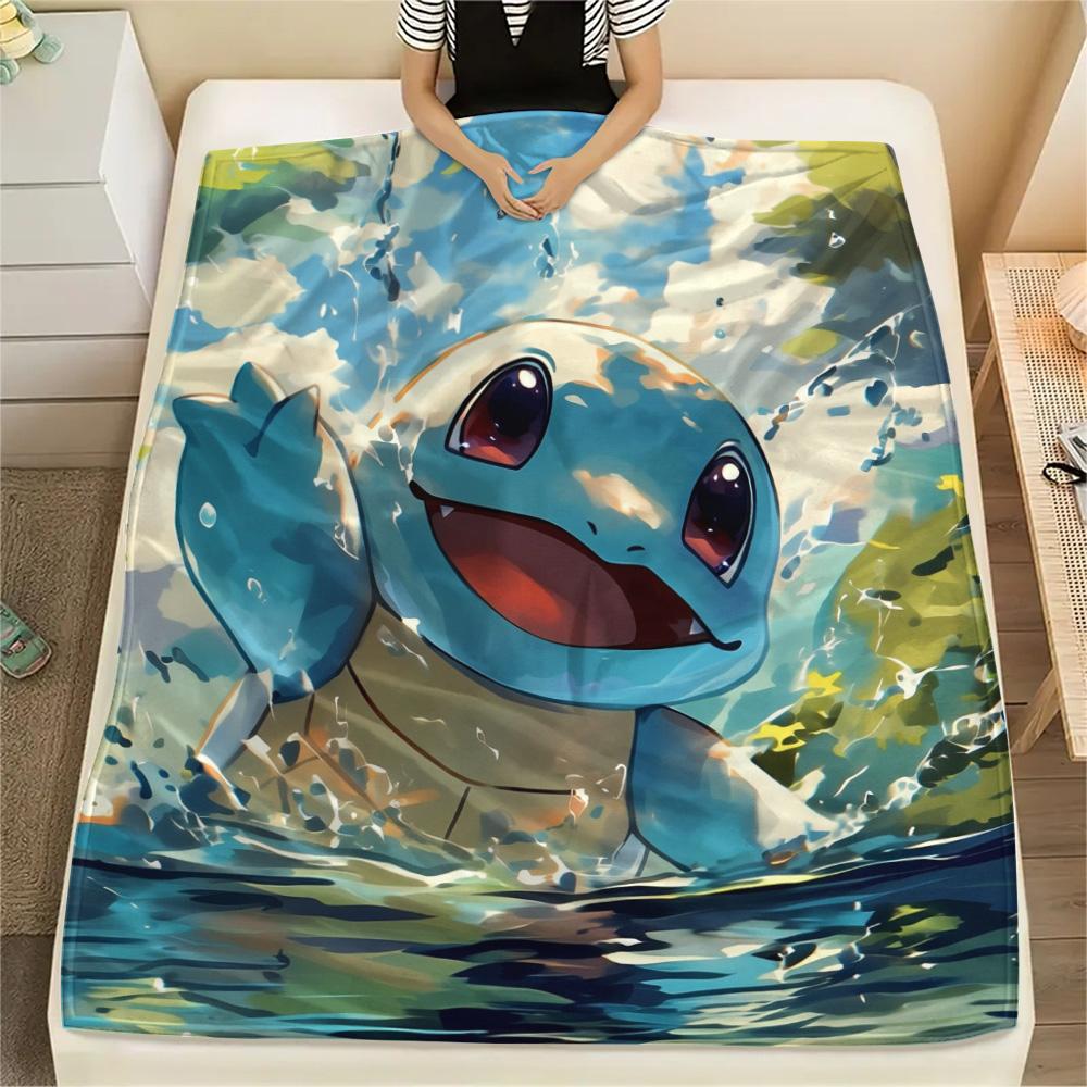 Squirtle  Print Flannel Blanket, High quality Comfortable for All Seasons, Home Decor, Warmth and Comfort