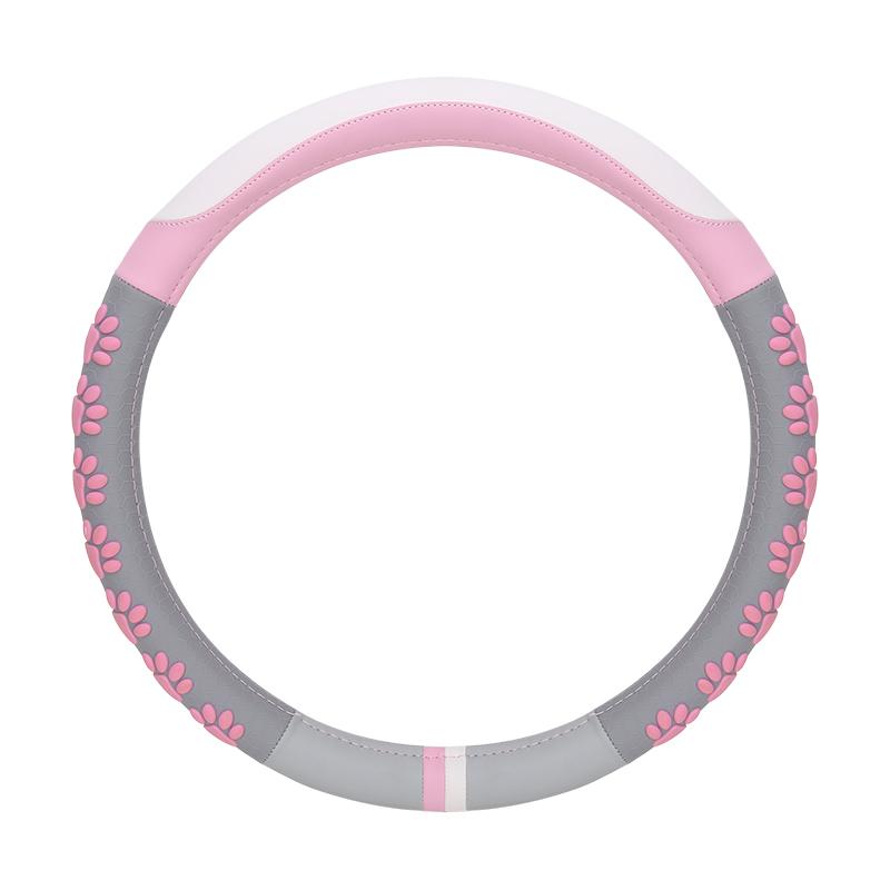 Car Steering Wheel Cover Universal Anti-Slip Cat Claws Leather Car Steering Wheel Protective Cover 38CM Cute Pink Type O DD D