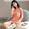 Women's Cartoon Long Sleeve Pajamas - Cute & Comfy Korean Style for Spring & Autumn - Plus Size Available