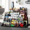 1 шт. Мягкое фланелевое одеяло Grand Theft Auto с дизайнерским принтом. Уютное одеяло для всех сезонов, идеально подходит для дивана, кровати, офиса