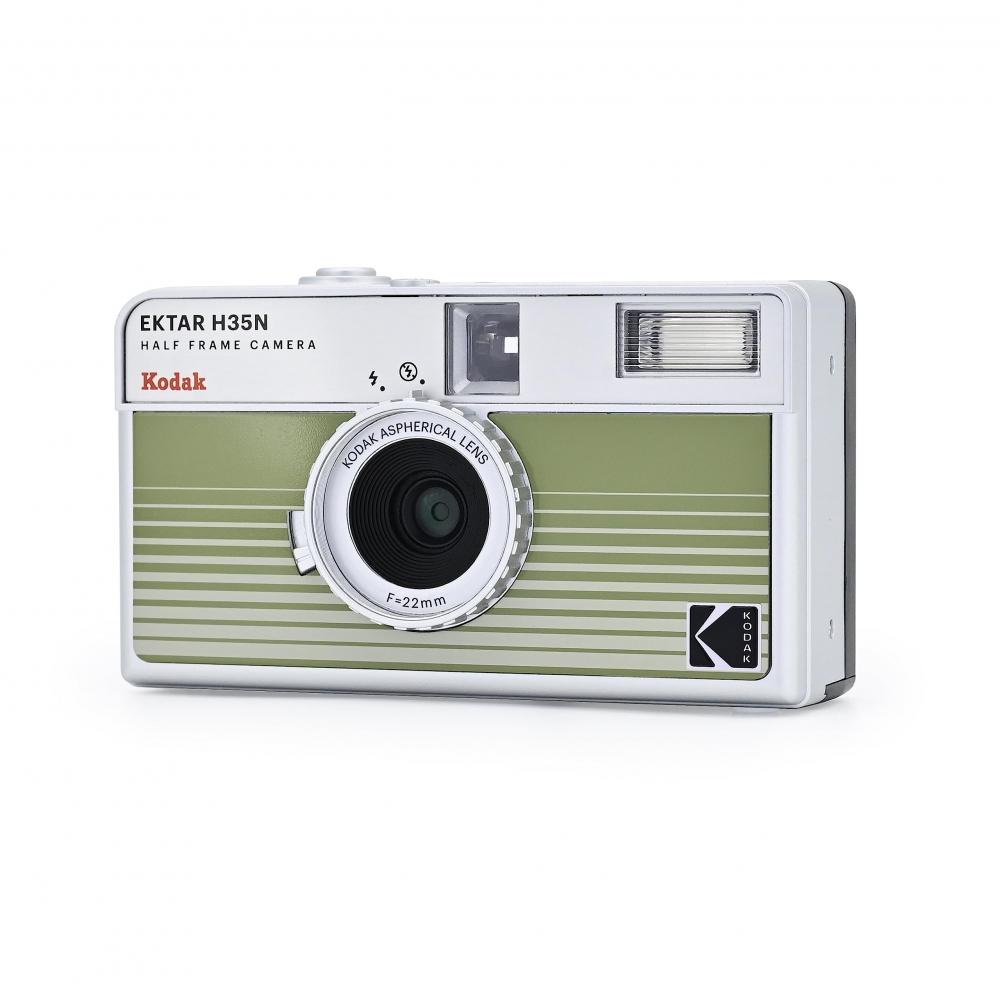 Kodak Комплект полукадровой пленочной камеры EKTAR H35N с рулонной пленкой Kodak Ultramax 24EXP (Полосатый зеленый)