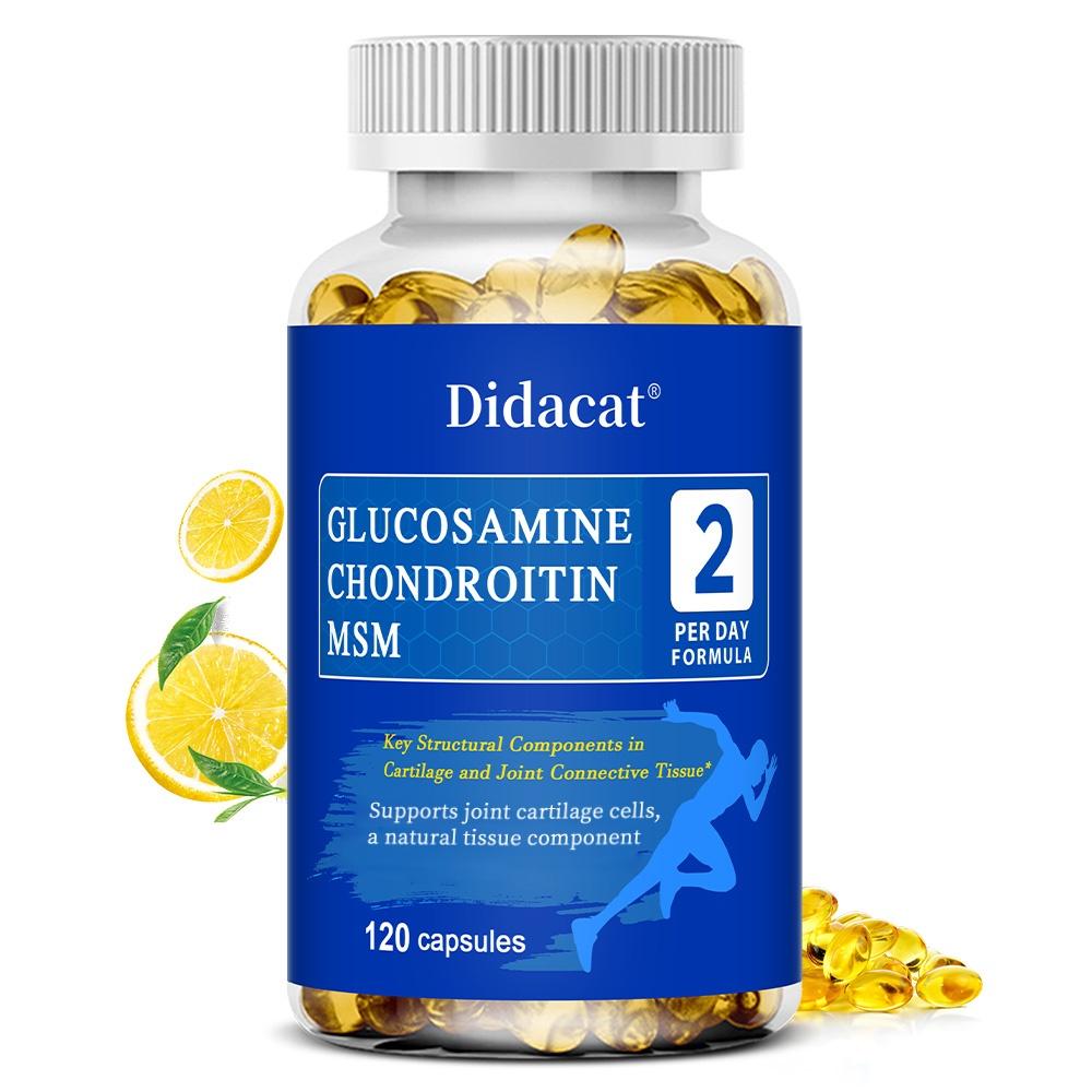 Didacat Glucosamine Chondroitin MSM Capsules, Joint Support Supplement with Collagen & Boswellia, 120 Capsules Dietary Supplement