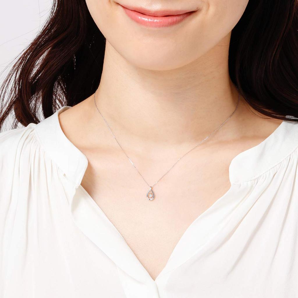 Diamond K10 White Gold Necklace 151826123209 Canal4℃ (WG)