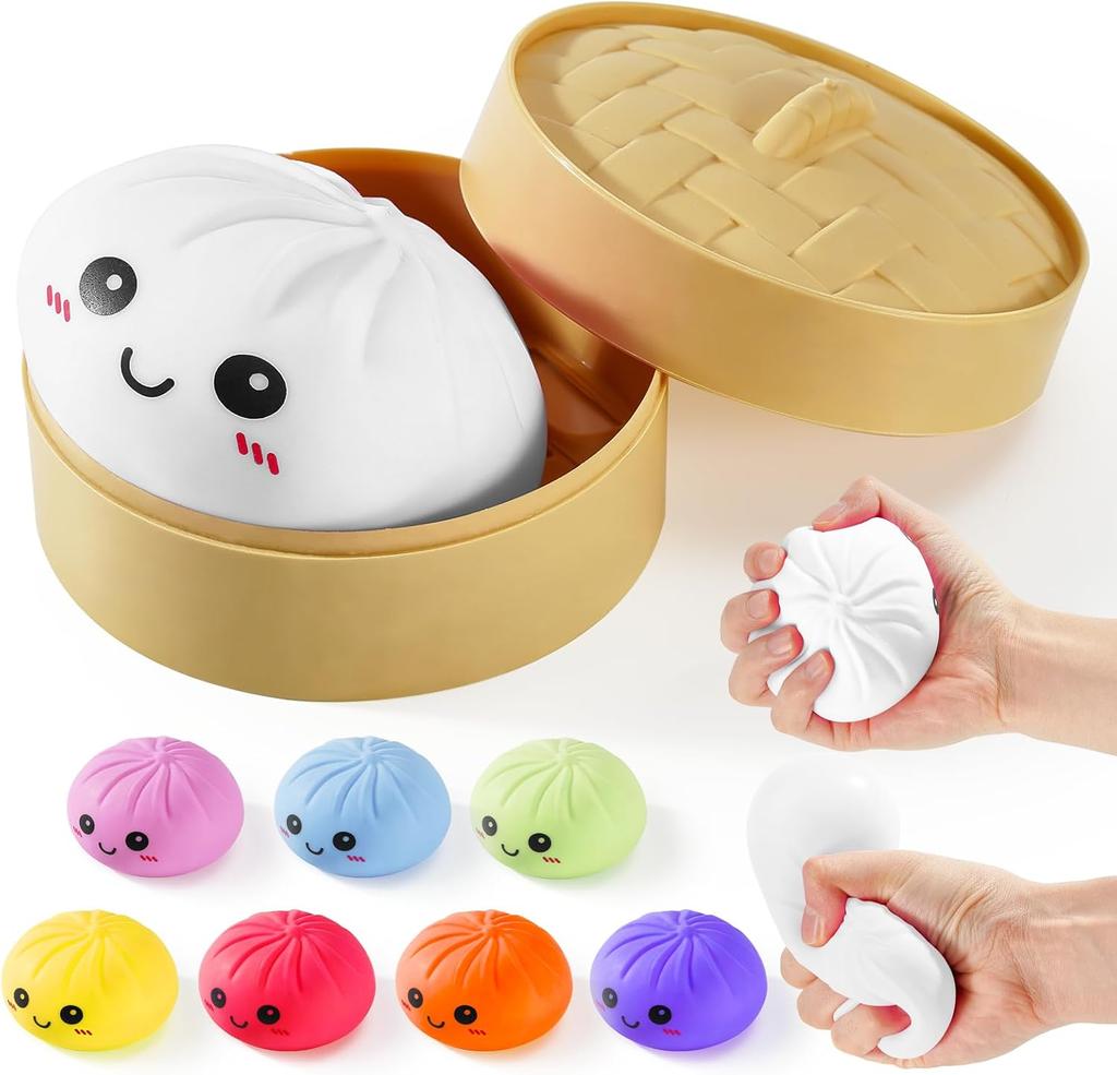 Viral Maltose Dumpling Toy: Glitter Colorful Squeeze Ball, ASMR Tactile Fidget, Mystery Box Stress Ball, Aesthetic Desk Toy