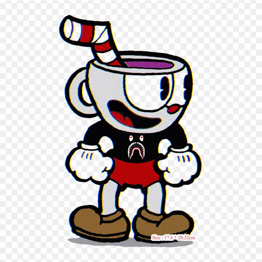 Cuphead Pixel Art Iron On Heat Transfer Printing Vinyl Patches Sticker for Clothes DIY Appliques Washable Patches