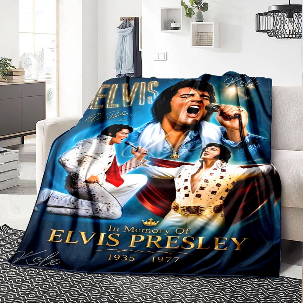 Elvis Presley Blanket Durable Comfort Great for Livingroom Seaside Office for All Seasons Modern Style Ideal Gift For Birthday Valentine'S Day