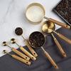 Wooden Handle Measuring Cups Spoons Stainless Steel Coffee Measuring Spoon New Baking Tools