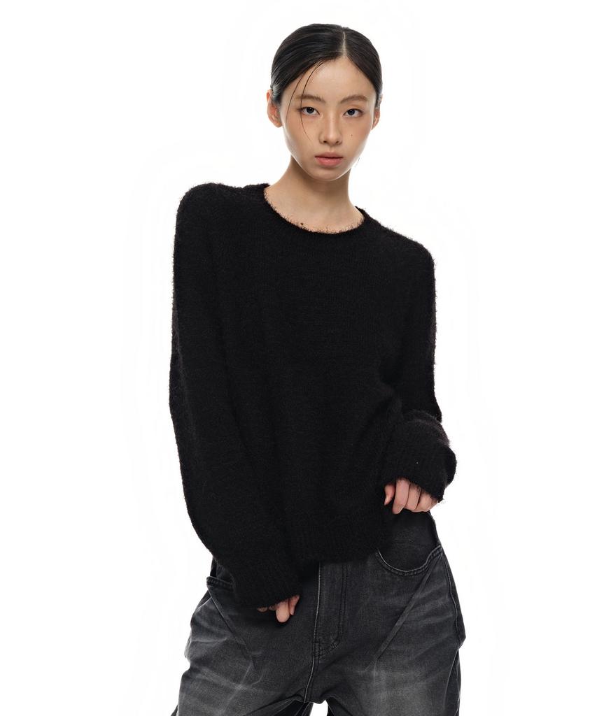 AEGO FREEDOM LAB Canvas Tag Round Knit_Black