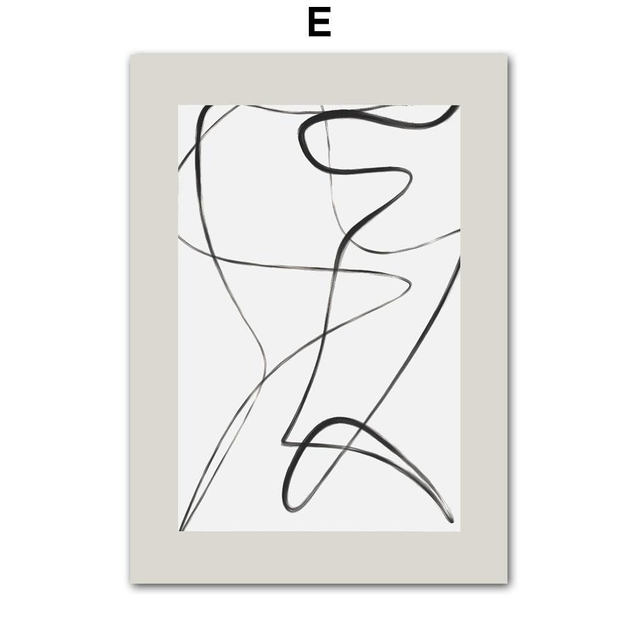 Рисунок черными линиями Девушка Тело Радуга Абстрактные Постеры Принты Настенное Искусство Холст Живопись Фотографии для Декора Гостиной