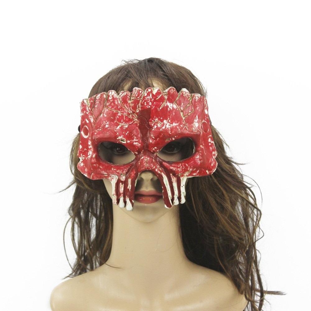 PU Foaming Halloween Mask Half Face Skeleton Mask Funny Halloween Skull Mask  Women