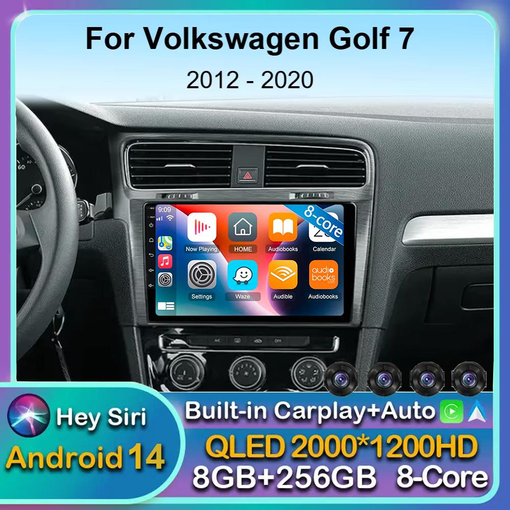 Android 14 Carplay Автомагнитола Для Volkswagen VW Golf 7 2013 - 2016 2017 2018 2019 2020 MK7 Мультимедийный Плеер Стерео Система GPS Головное Устройство