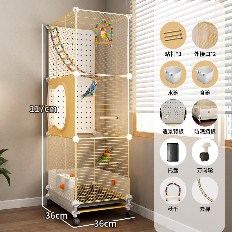 Large Bird Cage for Parrots Anti-Scatter Design for Cockatiels & Budgies, Luxury Aviary for Lovebirds Premium Pet Flying House