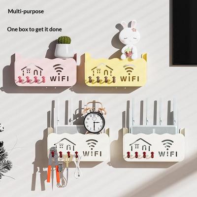 Беспроводной Wi-Fi роутер Полка Коробка для хранения Настенный Пластиковый ABS Органайзер Коробка Держатель для кабеля и питания Коробка-органайзер Домашний декор