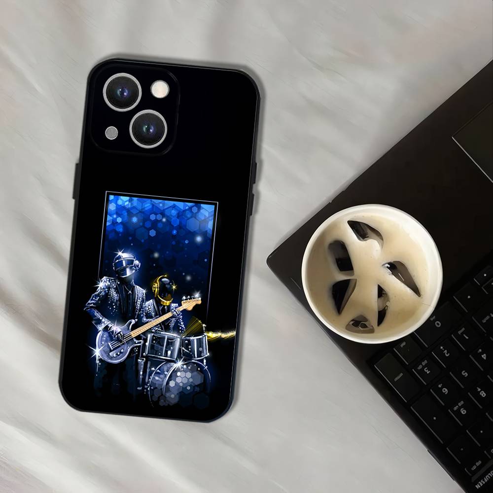 D-Daft Punk Band Phone Case For iPhone 17,16,15,14,13,12,11,Pro,XS,Max,XR,Plus,E,SE4,Mini Black Shockproof Soft Cover