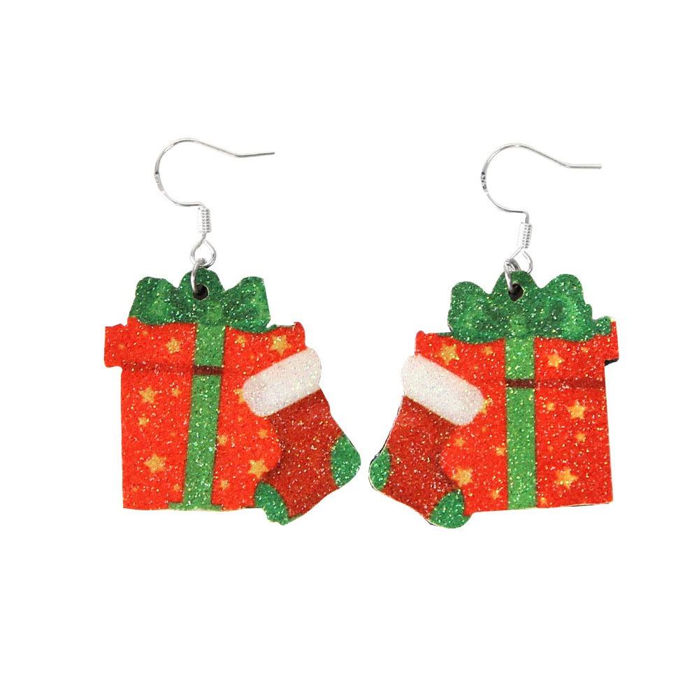 1Pair Handmade Sew Santa Claus Earrings Christmas Tree Xmas Eardrop Christmas Earring Party