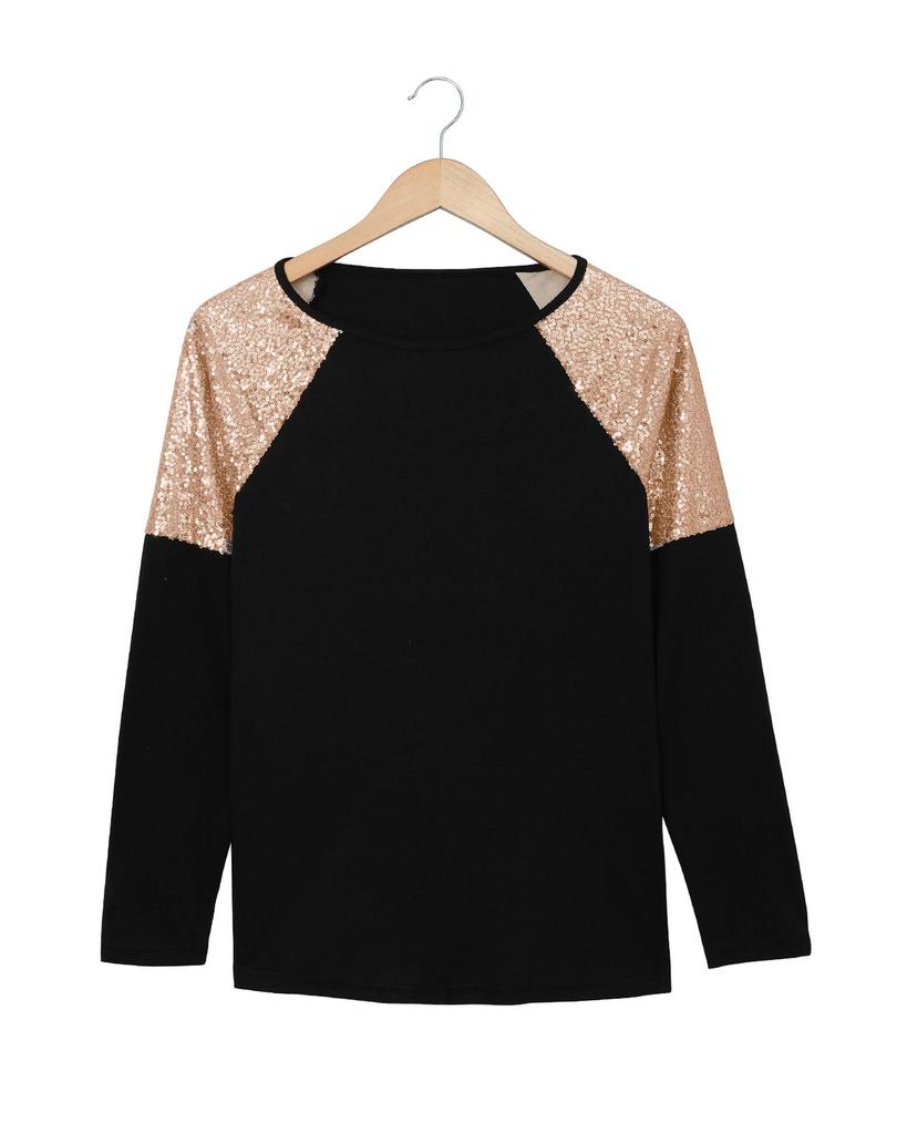 Azura Exchange Топ с длинными рукавами и пайетками на плечах