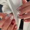 1 Набор Женских Накладных Ногтей Миндаль Французский Маникюр Накладные Длинные Ногти Полное Покрытие Клейкие Накладные Ногти DIY Маникюрные Принадлежности