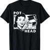 Смешная Саркастическая Футболка с Принтом 'Pot Head' Винтажная Потертая Футболка