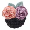 Hair Headdress Flower Hair Bun Holder Covers Barrette with Net  for Banks Hotels Staff