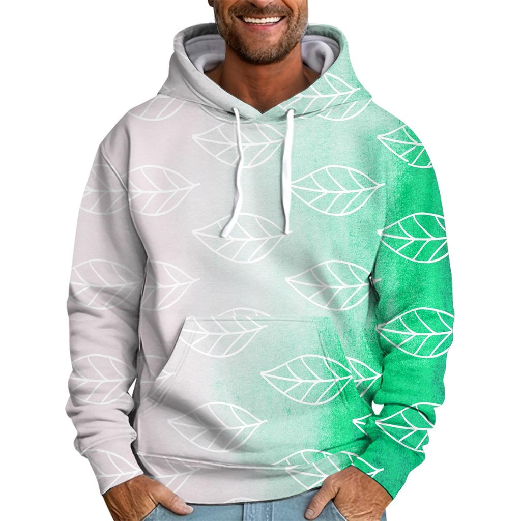 Men's Loose Printed Hooded Sweatshirt Men's Casual Fashion Sports Sweatshirt