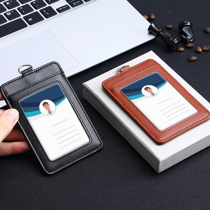 Формальный бизнес-держатель для удостоверения личности с 2 слотами и шнурком, горизонтальный и вертикальный стили, подходит для офиса и профессионалов, держатели для карт