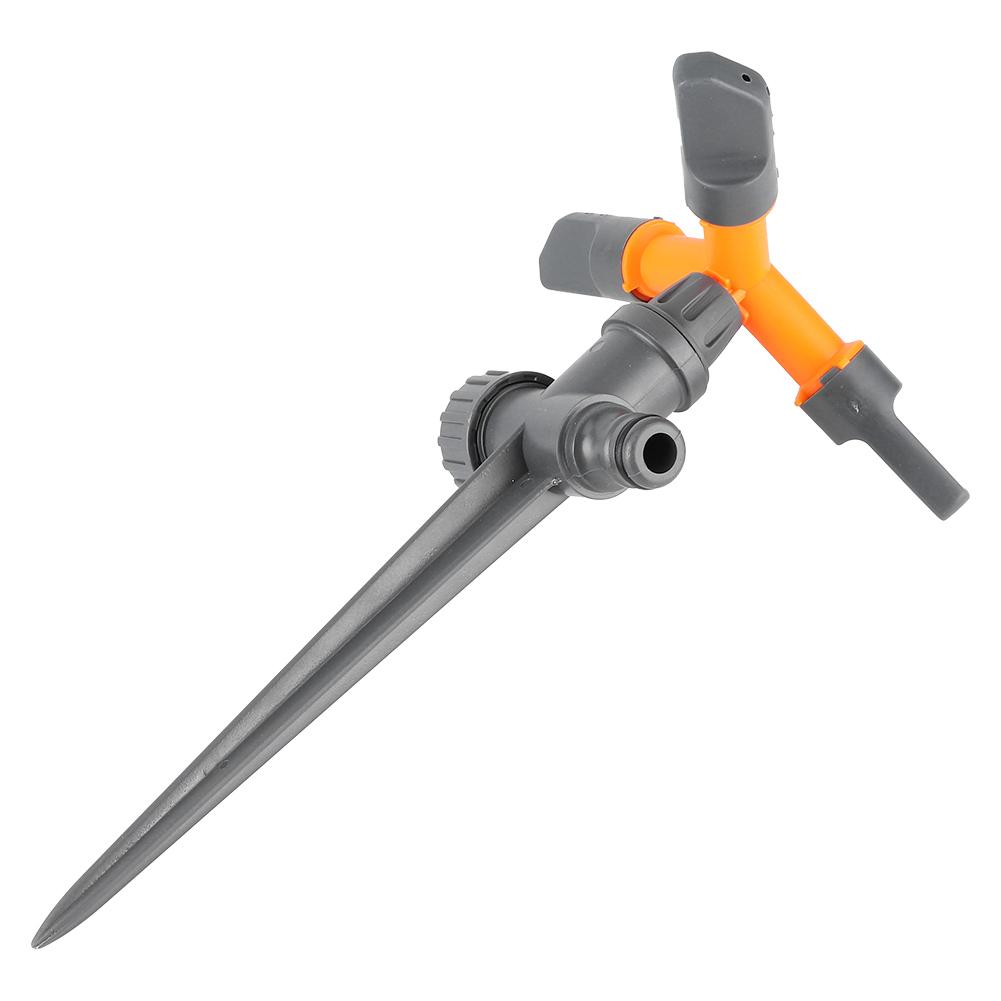 360 Degree Automatic Rotating Lawn Sprinkler Adjustable ThreeArm Sprinkler Garden Watering System