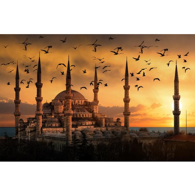 Мусульманская мечеть, закат, городской пейзаж, ночная сцена, холст, живопись, постеры, принты, настенные картины, пейзаж для гостиной, декор для офисной комнаты, без рамки