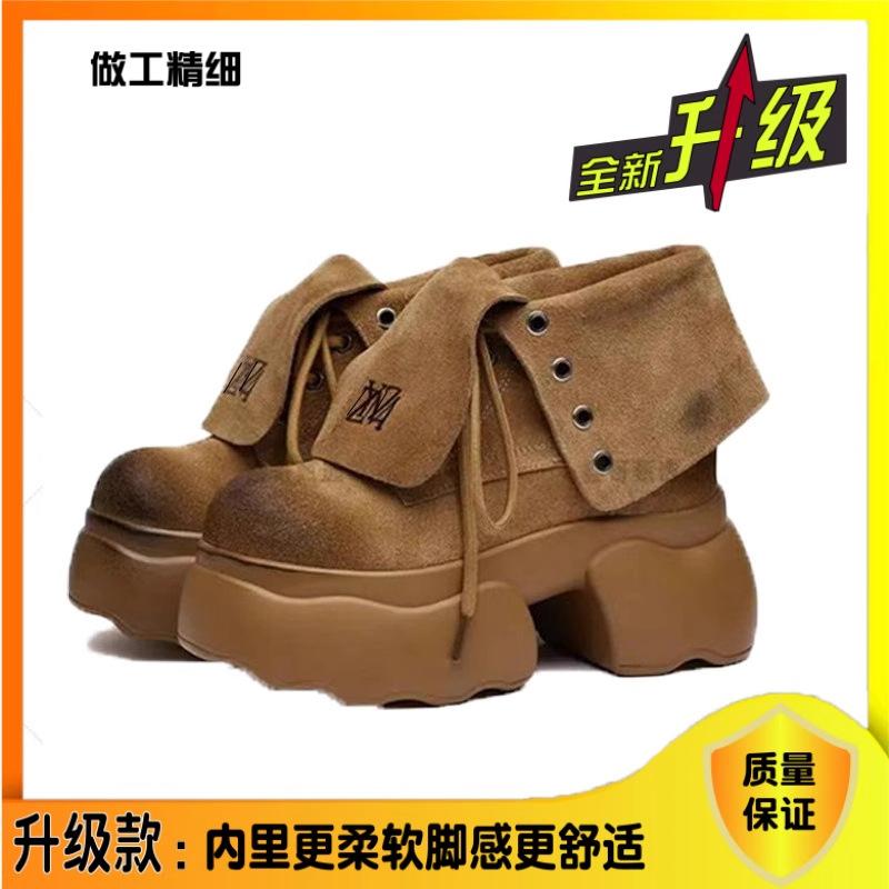 Черные ботинки Мартин женские 2025 осень новые на толстой подошве британские локомотивные короткие ботинки на высоком каблуке толстой подошве с внутренней танкеткой женские ботинки