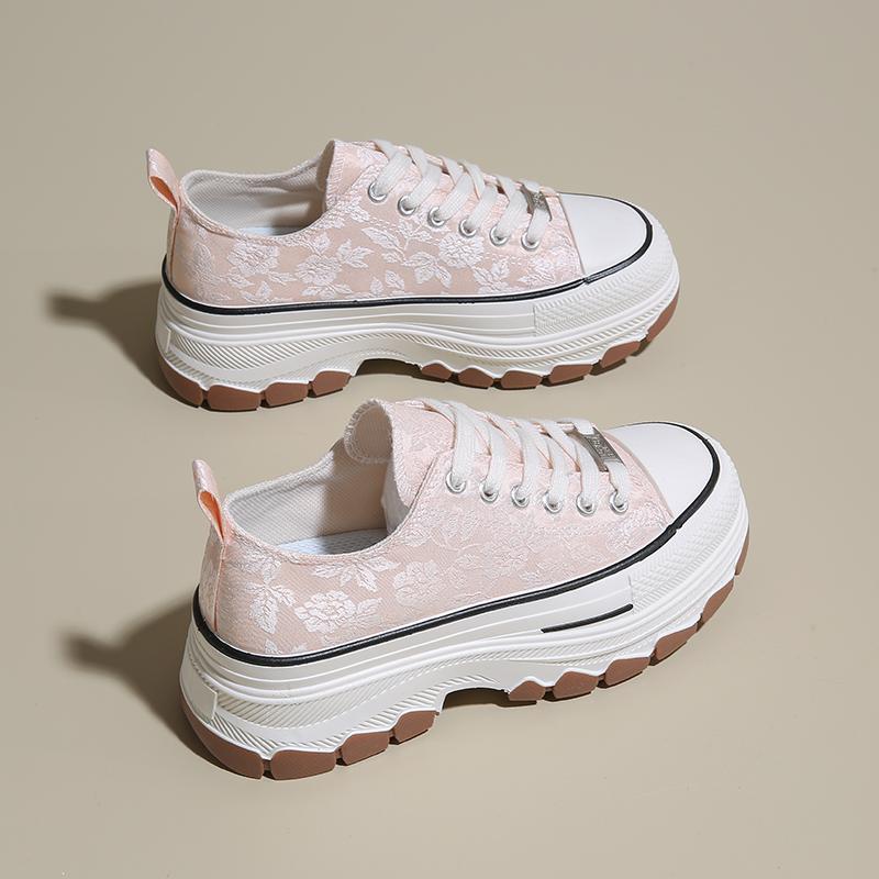 Модные классические парусиновые туфли CRLAYDK для женщин, низкие, повседневные, на платформе, кроссовки, женские, с принтом, модные, для увеличения роста, для ходьбы, теннисные