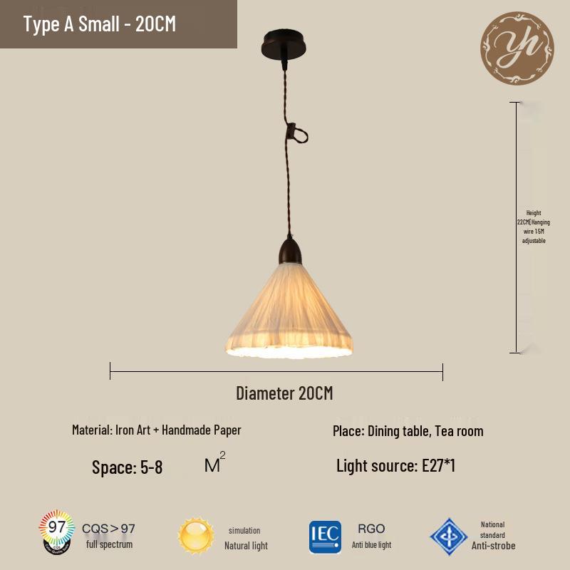 Japanese Wabi-Sabi Paper Art Pendant Light for Tea Room, Zen Homestay, Cafe, Bar Counter, and Entrance Decor.