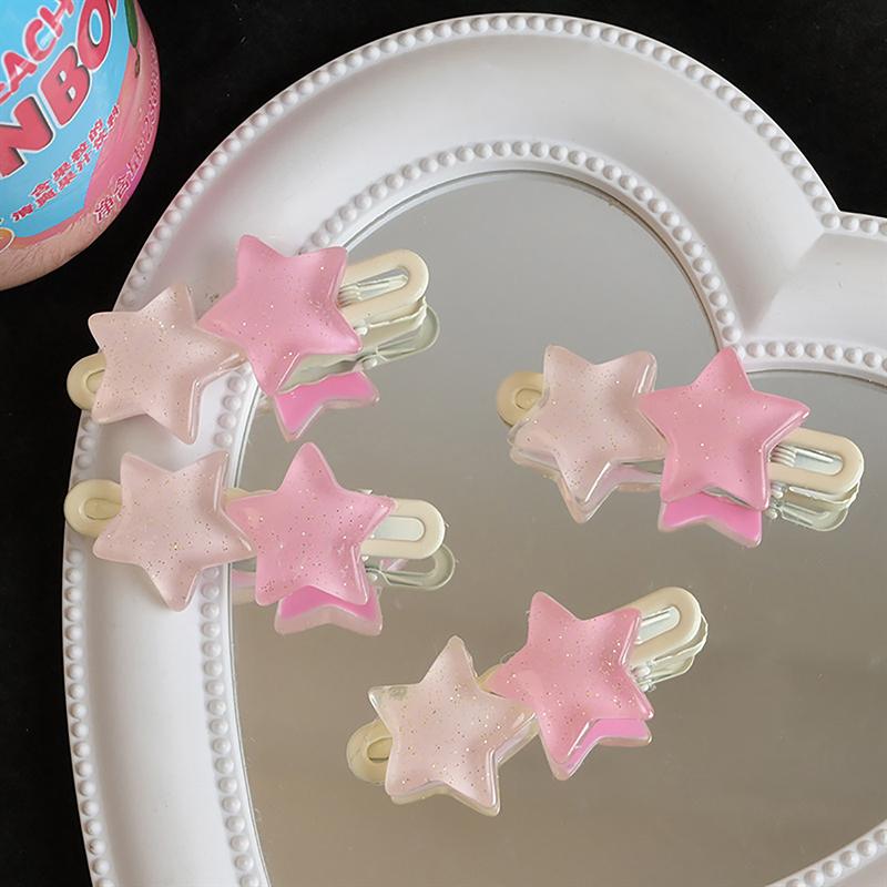 Милая милая шпилька со звездой, милая заколка для волос с пентаграммой, зажим для волос с утиным клювом, зажимы для боковой челки для девочек, аксессуары для волос Y2K