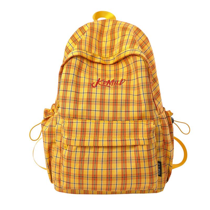 Plaid Print Schoolbag Women's Lightweight Backpack