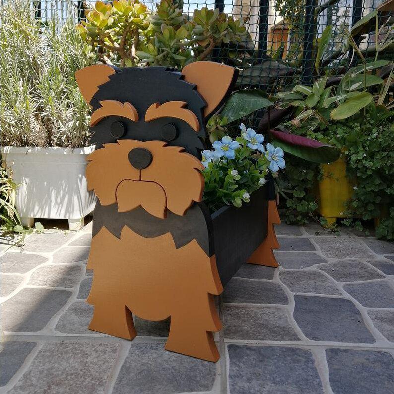 Independent Station Cross-border Garden Art Craft Ornaments: Dog & Cat Flower Pot and Planter