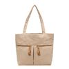 2023 New Winter Street Style Large Corduroy Tote Handbag With Zipper Closure
