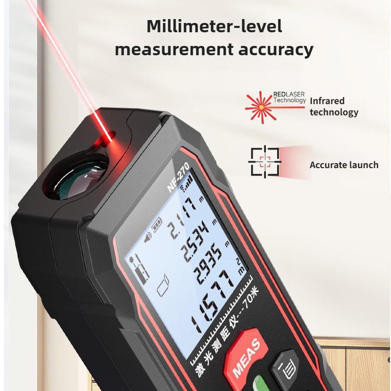 NF-270 Electronic Ruler HD large screen Measuring Tool Portable Infrared Measurement Handheld Red Light Laser Rangefinder