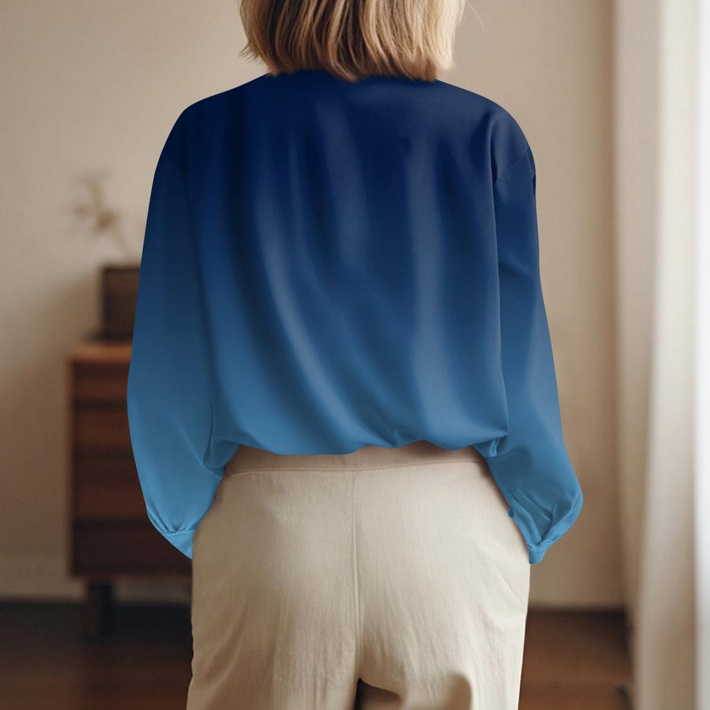 Women's Shirt Blouse Print Button Long Sleeve Casual Basic Shirt Collar Regular Top