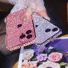 Colorful Diamond Border with Glitter Film Sticker Phone Case for iPhone 15 14 Plus 13 12 11 Pro Max XSMax 8 7 Plus Protective Cover