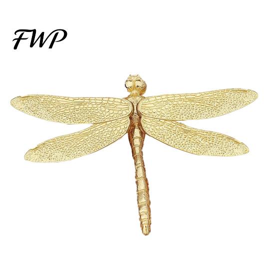 Collectible Brass Insect Ornament Dragonfly Delicate Modelling Sculpture Vintage Copper Rustic Animal Style for Home Decor Art