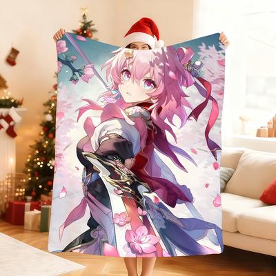 Горячая игра Honkai Star March 7th Плед Мягкий плед для дома Спальни Кровати Дивана Пикника Путешествия Офиса Покрывало Подарок